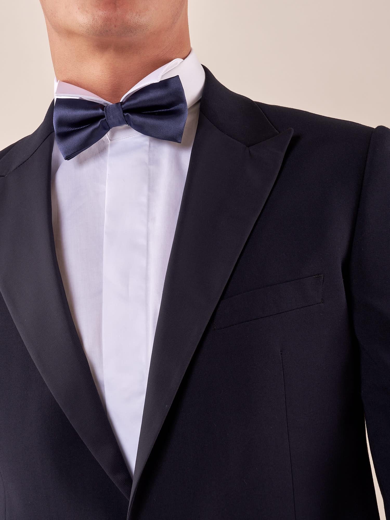 Abito classico cerimonia giacca rever a lancia in raso uomo. TM/NAPOLIPRL BLU ITALIAN FORMAT