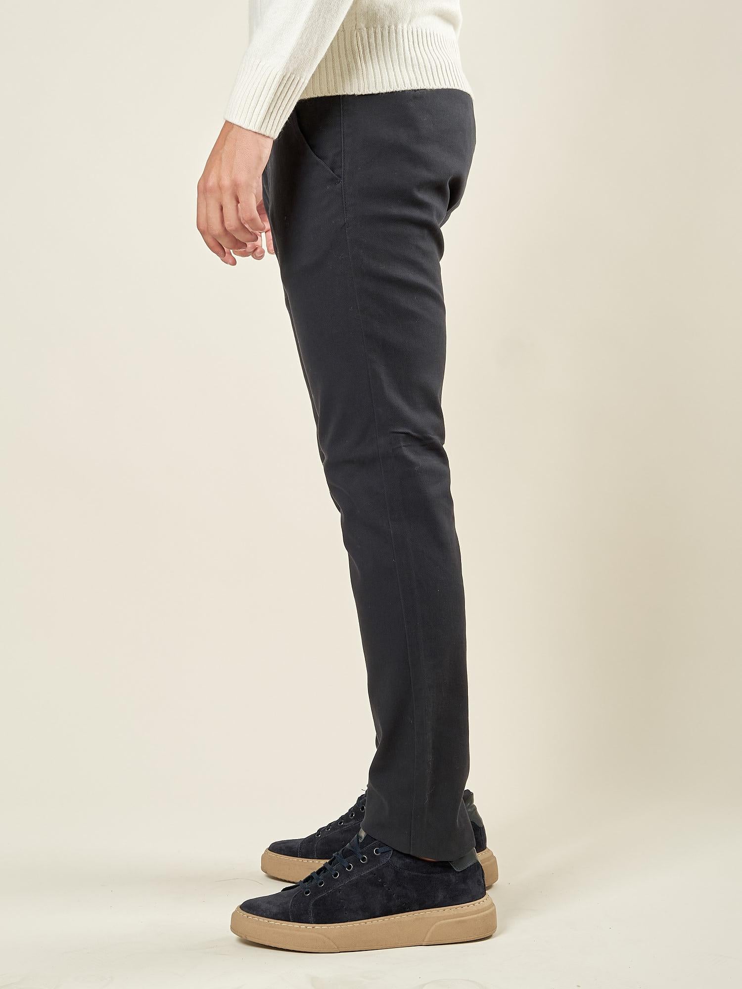 Pantalone Uomo Slim Fit in Cotone Operato Elasticizzato con Tasche allAmericana. Stile e Comfort Quotidiano. M49451 BLU SUPERIOR VINTAGE