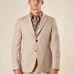 Giacca da Uomo Due Bottoni con Tasche a Toppa  Eleganza Casual e Stile Sartoriale. GAI1622H BEIGE HAMAKI-HO