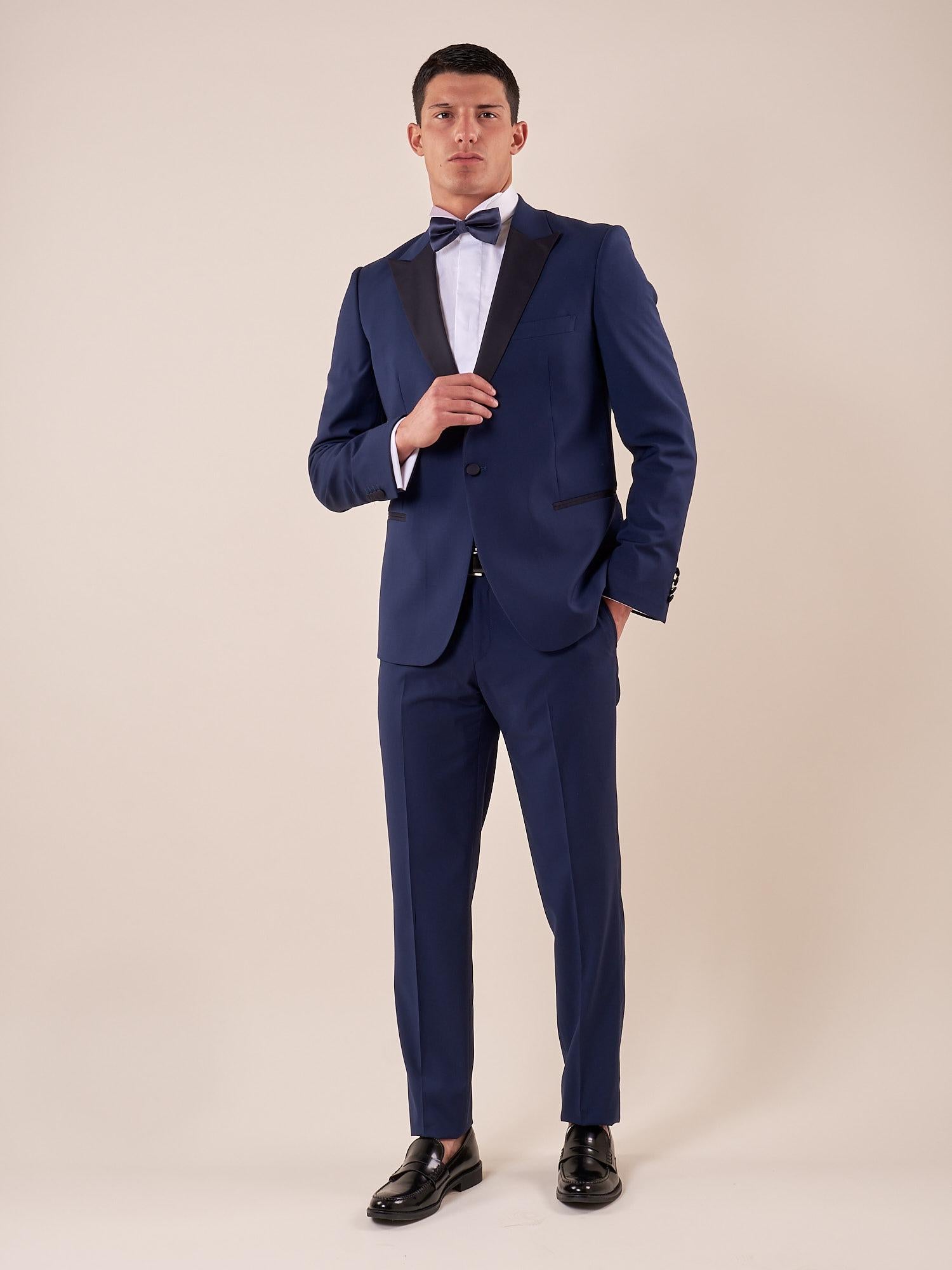 Abito classico cerimonia giacca rever a lancia in raso uomo. TM/NAPOLIPRL AVION ITALIAN FORMAT