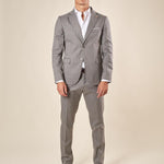 Abito da Uomo Gessato  Giacca Foderata con Pattine e Pantalone con Tasche allAmericana, Vestibilità Regular OC1F2W5A03 GRIGIO OVER-D