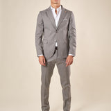 Abito da Uomo Gessato  Giacca Foderata con Pattine e Pantalone con Tasche allAmericana, Vestibilità Regular OC1F2W5A03 GRIGIO OVER-D