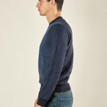 Maglia Uomo Invernale in Poly Wool Finezza 12 con Intarsi Rombi. CON4131225 NAVY CONSENSO