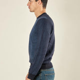 Maglia Uomo Invernale in Poly Wool Finezza 12 con Intarsi Rombi. CON4131225 NAVY CONSENSO