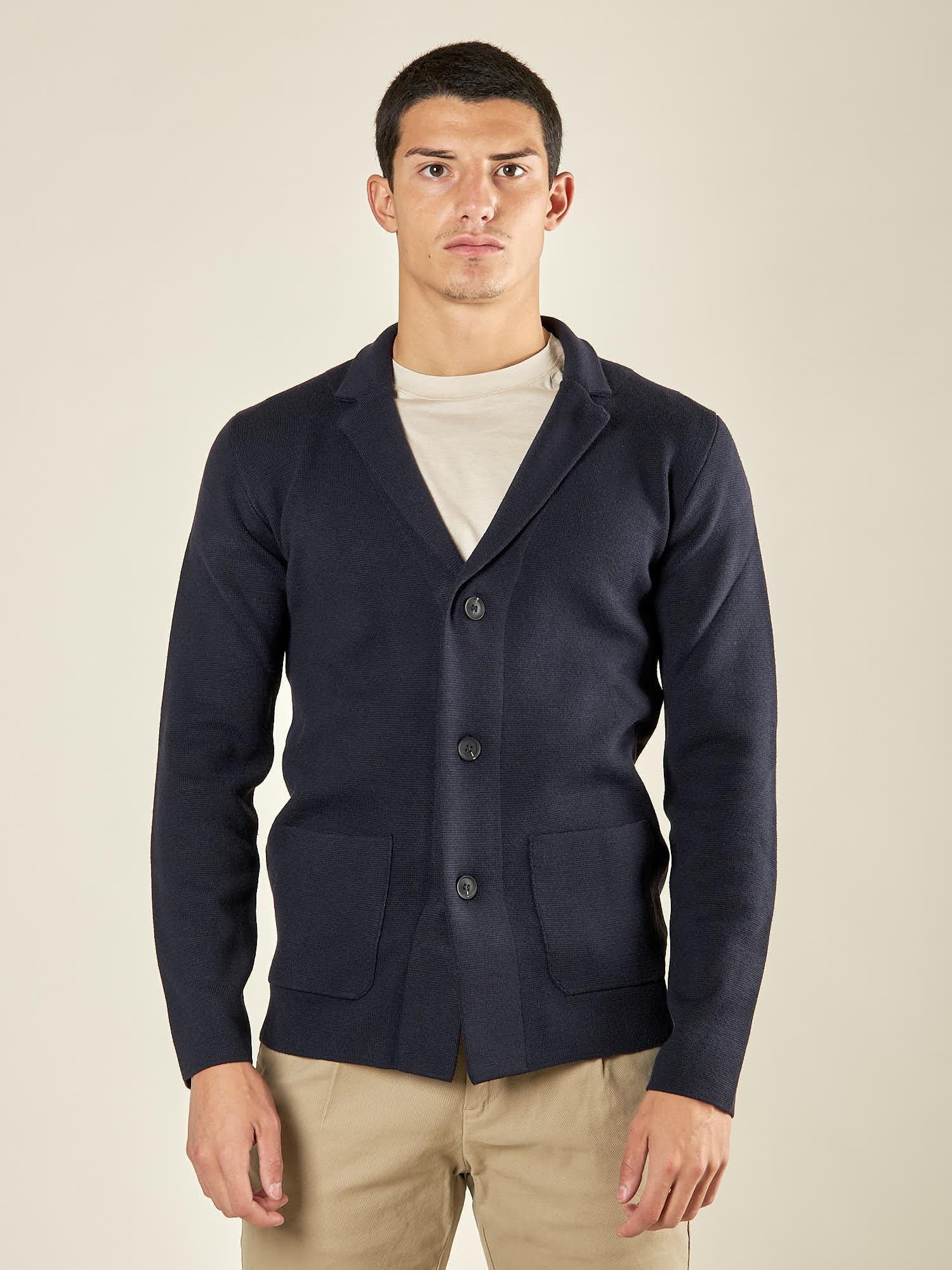 Blazer da Uomo in Misto Lana con Bottoni. Eleganza e Comfort per Ogni Occasione. CON4050225 NAVY CONSENSO