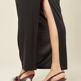 Abito donna lungo a maniche lunghe con drappeggio obliquo. AB003154 BORDEAUX ARTIGLI