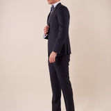 Abito classico cerimonia giacca rever a lancia in raso uomo. TM/NAPOLIPRL BLU ITALIAN FORMAT