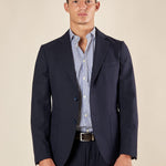 Giacca da Uomo Due Bottoni con Tasche a Toppa Eleganza Casual e Stile Sartoriale. GAI1622H BLU HAMAKI-HO