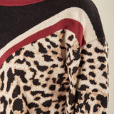 Maglia donna stampa animalier. MA003123 AVO/BORD/NERO ARTIGLI