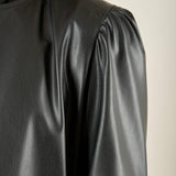 Giacca donna corta in ecopelle. GI003626 NERO ARTIGLI