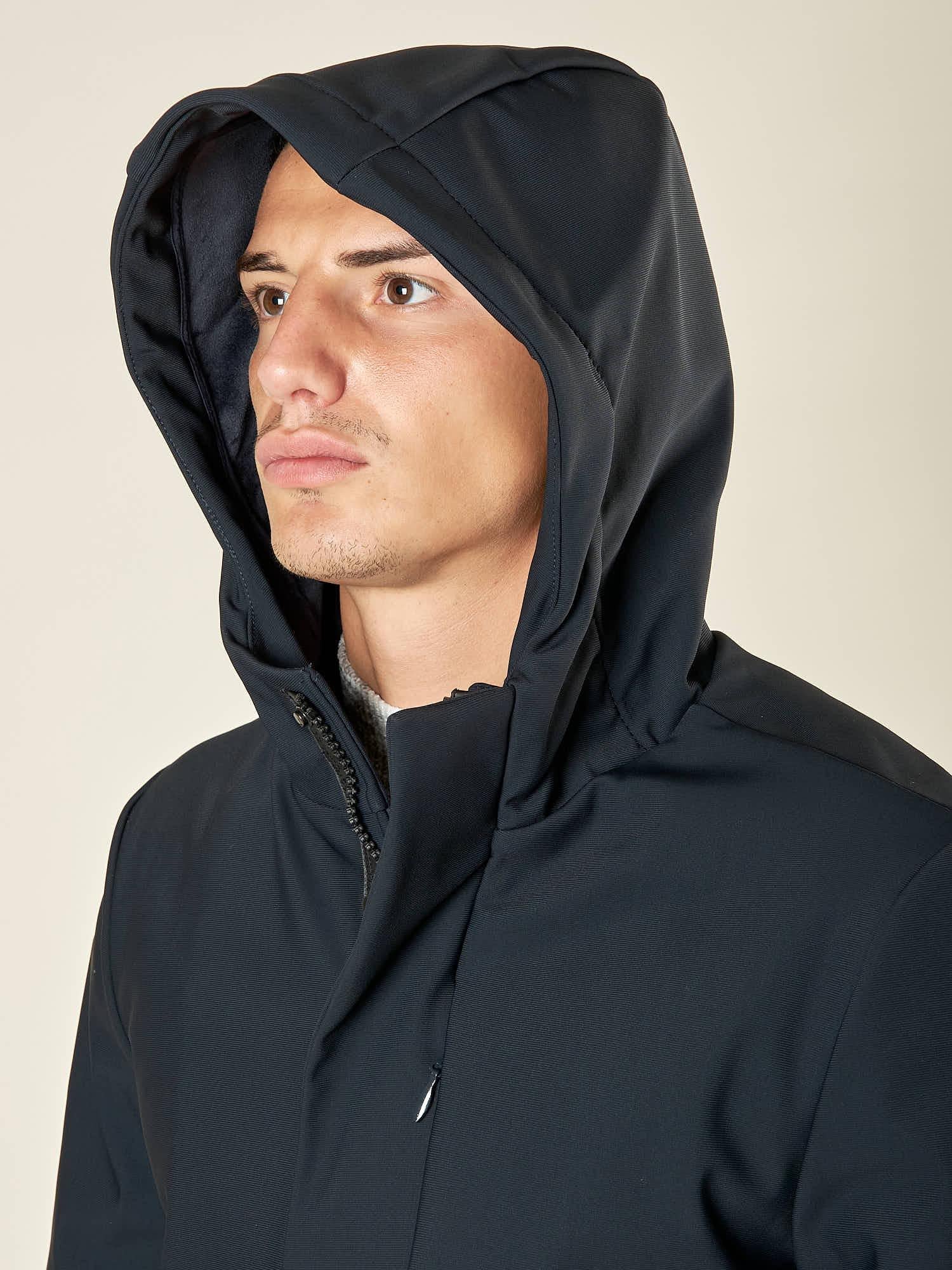 Giubbino da Uomo Invernale con Cappuccio e Interno in Ecopelliccia. Comfort e Stile per lInverno OC1F2W5J12 BLU OVER-D