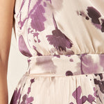 Abito lungo incrociato con scollo a V. AB003655 AVORIO/TROPEA ARTIGLI