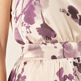 Abito lungo incrociato con scollo a V. AB003655 AVORIO/TROPEA ARTIGLI