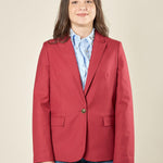 Giacca donna monopetto. Petto a lancia, bottone a contrasto e tasche a pattin GI003118 BORDEAUX ARTIGLI