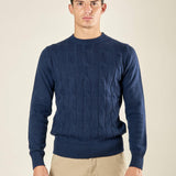 Maglia Uomo in Misto Cashmere a Trecce. Eleganza e Comfort per Ogni Occasione. CON4209225 PRUSSIA CONSENSO