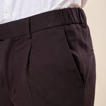 Pantalone da Uomo in Tessuto Punto Milano Pinces, Tasche allAmericana ed Elastico Dietro per Comfort e Stile. PSI1800H NERO HAMAKI-HO