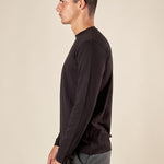 T-shirt da Uomo Girocollo Manica Lunga in Caldo Cotone Comfort Termico e Stile Minimal TI284H NERO HAMAKI-HO