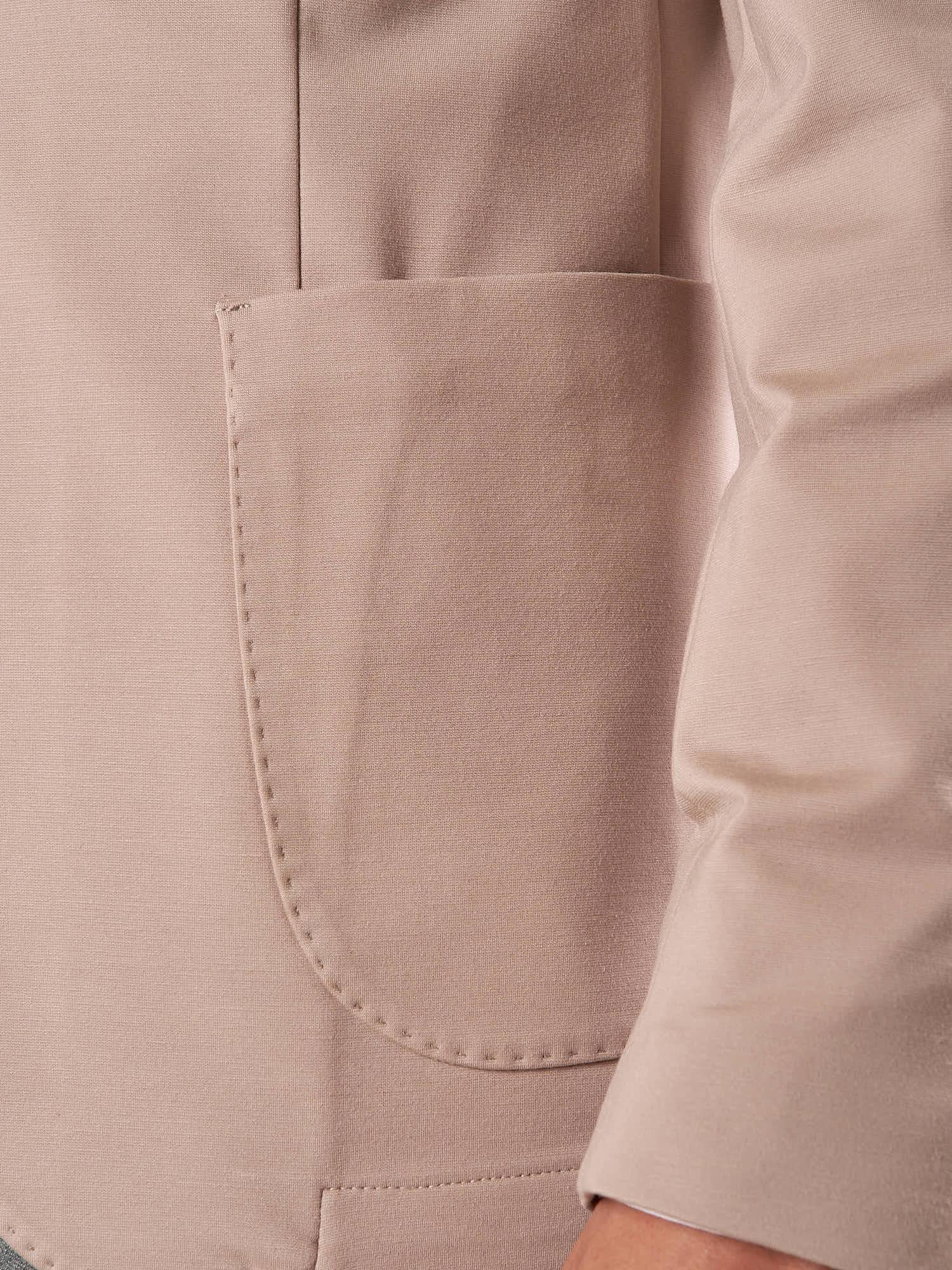 Giacca da Uomo Elegante in Tessuto Punto Milano  Due Bottoni, Tasche a Toppa. OE1F2W5G17 BEIGE OVER-D