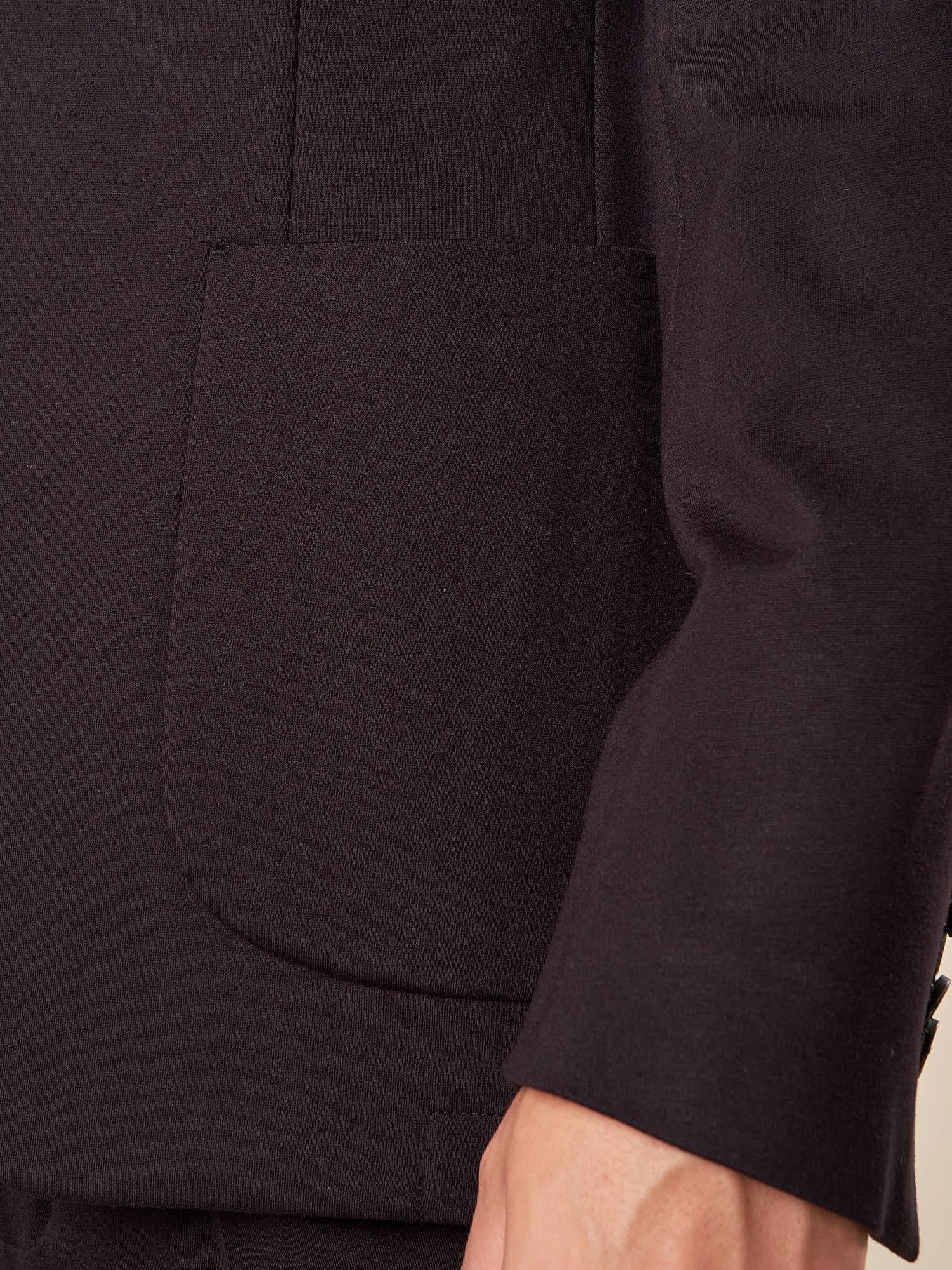 Giacca da Uomo in Tessuto Punto Milano  Comfort Elegante con Tasche a Toppa. GAI1621H NERO HAMAKI-HO