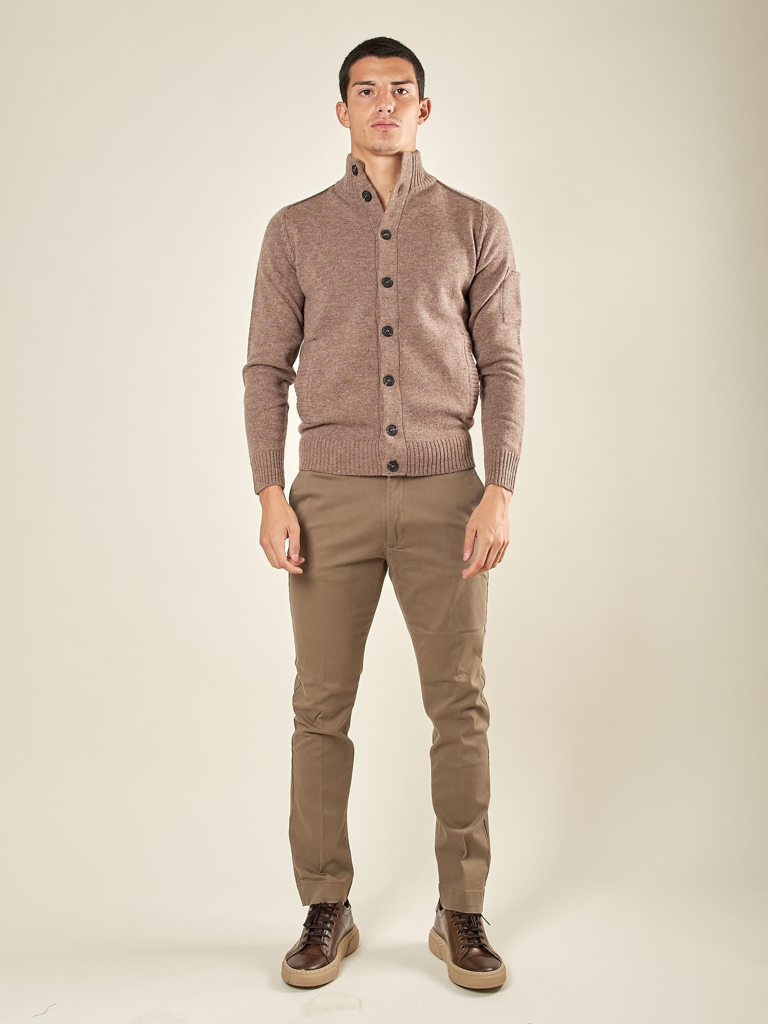 Maglia Giacca da Uomo con Collo Lupetto. Eleganza Casual in Misto Lana. CON4153225 TORTORA CONSENSO