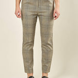 Pantalone donna in Principe di Galles. Eleganza sartoriale e vestibilità confortevole. PA003808 BEIGE/MORO ARTIGLI