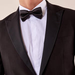 Abito classico cerimonia giacca rever a lancia in raso uomo. TM/NAPOLIPRL NERO ITALIAN FORMAT