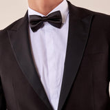 Abito classico cerimonia giacca rever a lancia in raso uomo. TM/NAPOLIPRL NERO ITALIAN FORMAT