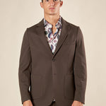 Giacca da Uomo in Tessuto Punto Milano Comfort Elegante con Tasche a Toppa. GAI1621H VERDE HAMAKI-HO