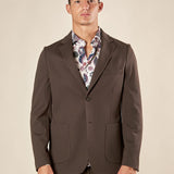 Giacca da Uomo in Tessuto Punto Milano Comfort Elegante con Tasche a Toppa. GAI1621H VERDE HAMAKI-HO