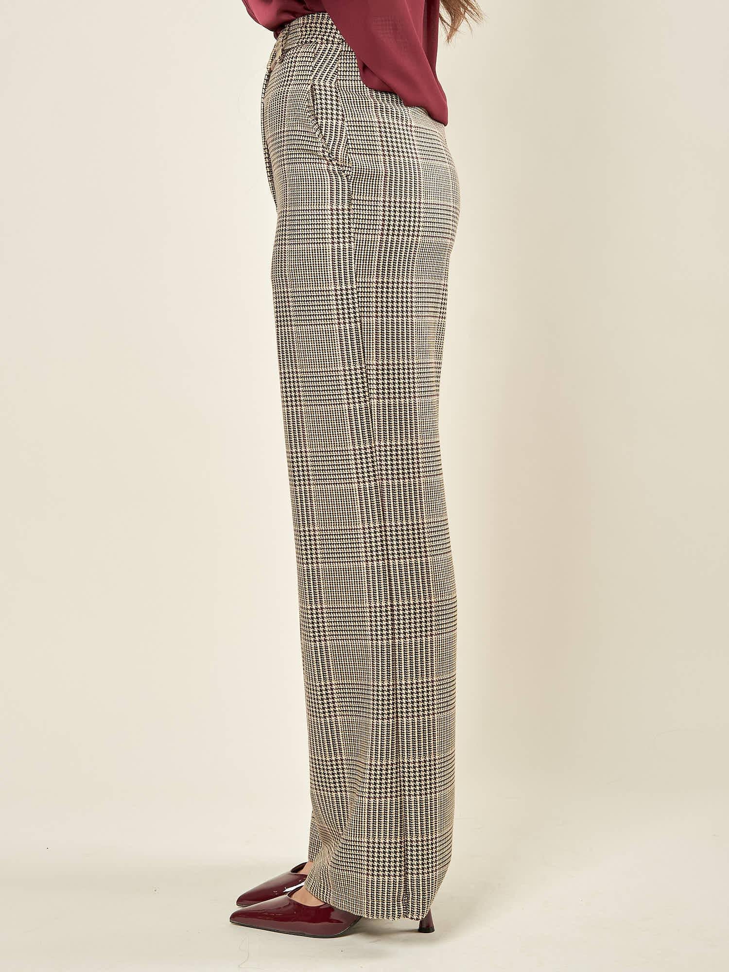 Pantalone donna a palazzo in principe di Galles. PA003460 MORO/AVORIO ARTIGLI