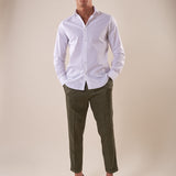Camicia in cotone elasticizzatoa slim collo francese con riprese uomo. FBSOFT BIANCO FB Uomo 