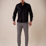 Camicia Manica lunga cotone elasticizzato modello alla coreana uomo. OC1S2S5C02 NERO OVER-D 