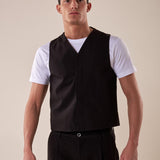 Gilet uomo abbottonatura nascosta OE1S2S5I01 NERO OVER-D Uomo 