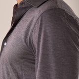 Camicia manica lunga micro piquet uomo. OC1S2S5C35 NERO OVER-D Uomo 