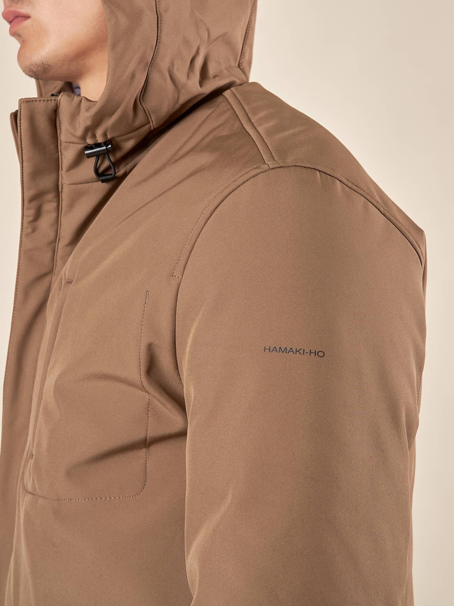 Giubbino Uomo con Cappuccio Antivento Tasca con Zip. GBI1616H FANGO HAMAKI-HO 