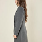 Cappotto donna monopetto. Due bottoni, tasca a pattina e vestibilità affiancata. CP003189 GRIGIO SCURO ARTIGLI 