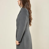 Cappotto donna monopetto. Due bottoni, tasca a pattina e vestibilità affiancata. CP003189 GRIGIO SCURO ARTIGLI 