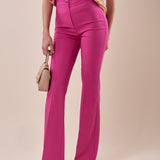 Pantalone a zampa vita alta donna. PA000840 GERANIO ARTIGLI 