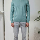Maglia Uomo 100% Cotone Scollo a V a Manica Lunga  Eleganza Essenziale e Comfort Naturale. CON3701900 ACQUAMARINE CONSENSO Uomo 