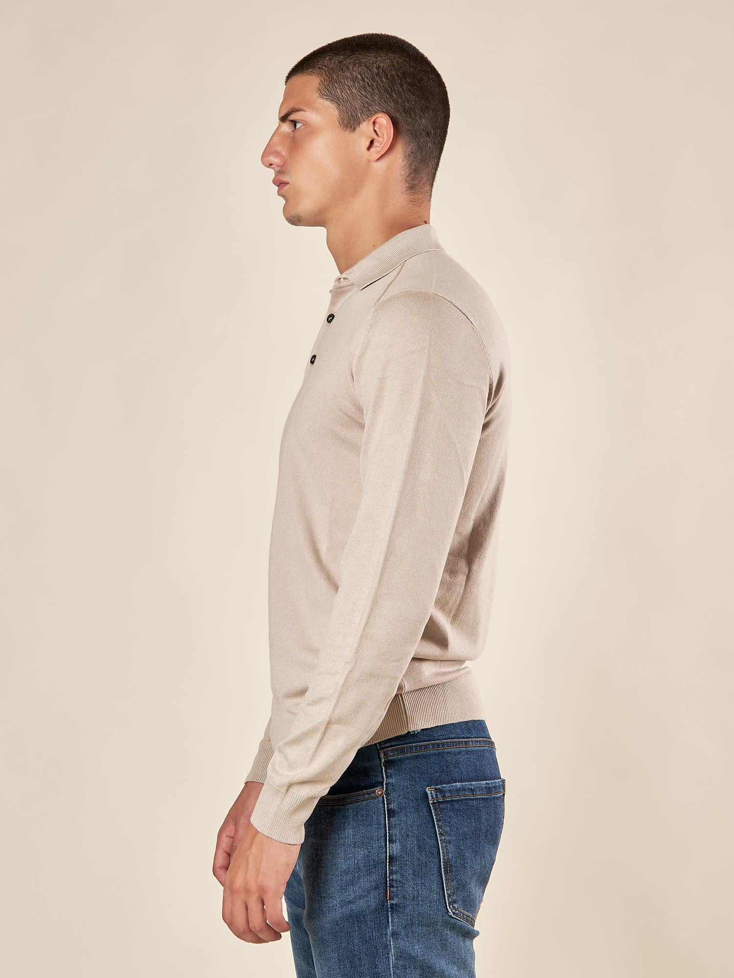 Polo uomo manica lunga in misto viscosa Eleganza casual e comfort naturale. CON/3020900 PANAMA CONFAB 
