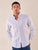 Camicia manica lunga rigata misto lino collo con bottoncino a scomparsa uomo.