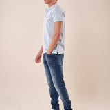 Polo manica corta cotone elasticizzato. DM1881 SKY BLUE DATCH 