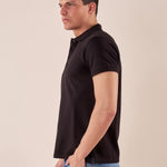 Polo manica corta cotone elasticizzato. DM1881 NERO DATCH 