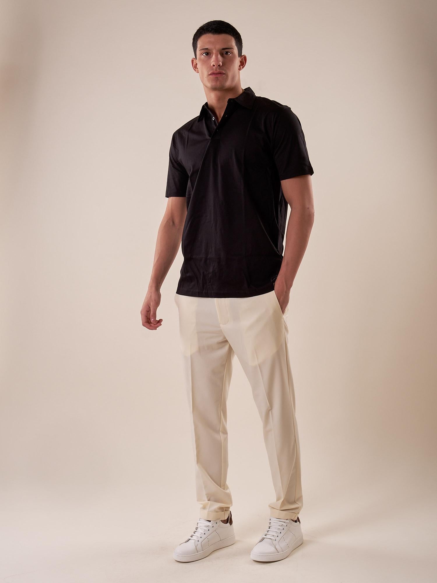 Polo manica corta 100% cotone mercerizzato uomo. OC1S2S5O01 NERO OVER-D 