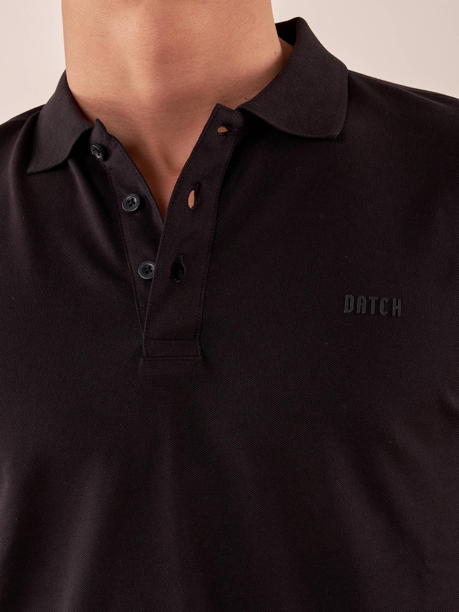 Polo manica corta cotone elasticizzato. DM1881 NERO DATCH 