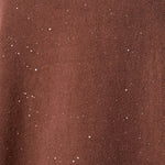 Maglia Donna Curvy in Viscosa  Scollo a V, Manica Raglan e Micro Paillettes Tono su Tono. F768YBFAZ23804 MOCHA Lizalù 