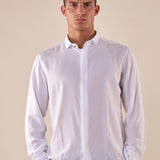 Camicia da uomo manica lunga in viscosa 100% con collo classico. PAMPERO BIANCO BLACKSUNDAY 