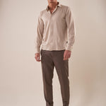 Camicia manica lunga micro piquet uomo. OC1S2S5C35 GREIGE OVER-D 