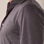 Camicia manica lunga micro piquet uomo. OC1S2S5C35 NERO OVER-D 