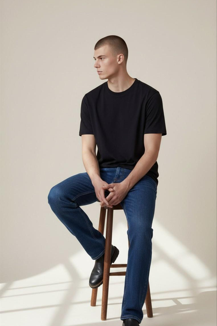 T-Shirt Uomo a Manica Corta in Tessuto Tecnico Traspirante M49930 NERO SUPERIOR VINTAGE Uomo 